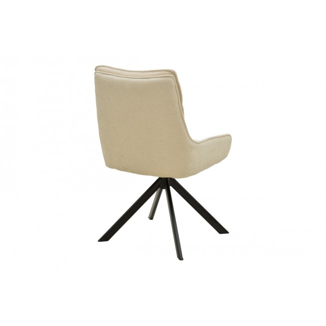 Πολυθρόνα "KONELIAN" από ύφασμα/μέταλλο σε χρώμα μπεζ/μαύρο 54x63x88