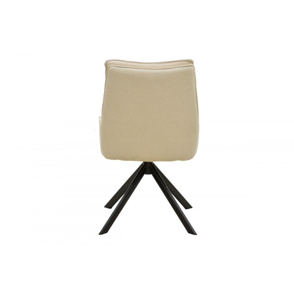 Πολυθρόνα "KONELIAN" από ύφασμα/μέταλλο σε χρώμα μπεζ/μαύρο 54x63x88