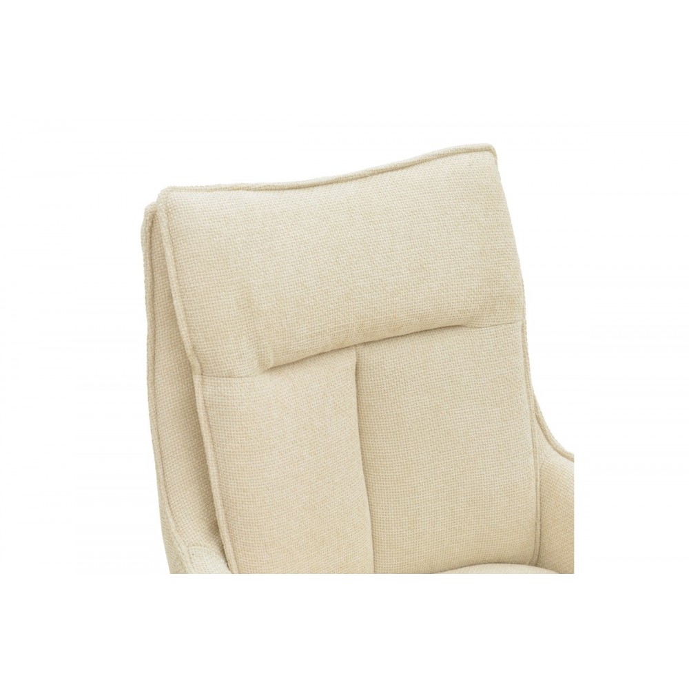 Πολυθρόνα "KONELIAN" από ύφασμα/μέταλλο σε χρώμα μπεζ/μαύρο 54x63x88