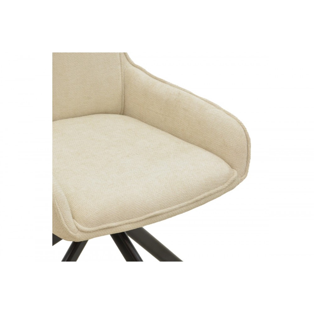 Πολυθρόνα "KONELIAN" από ύφασμα/μέταλλο σε χρώμα μπεζ/μαύρο 54x63x88