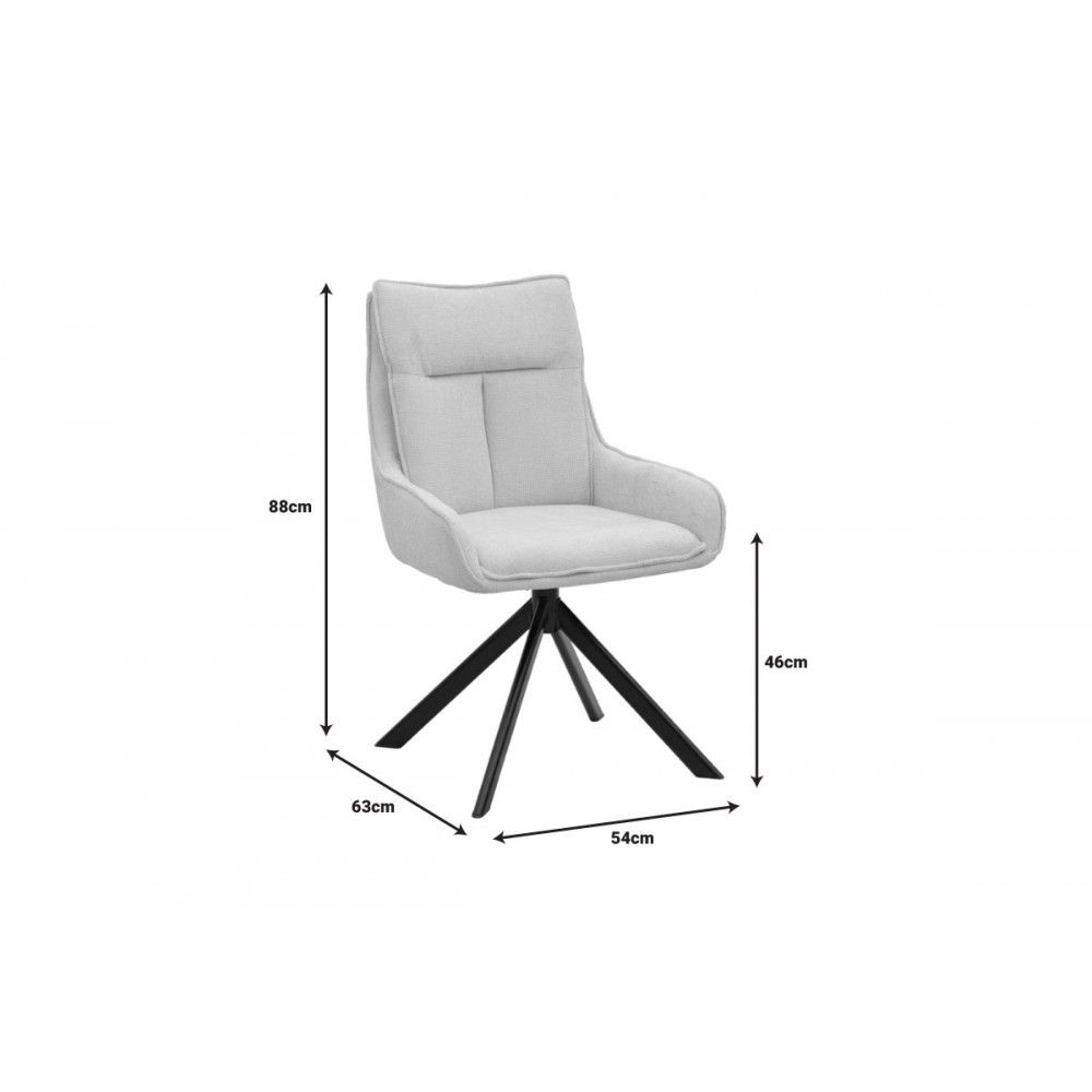 Πολυθρόνα "KONELIAN" από ύφασμα/μέταλλο σε χρώμα μπεζ/μαύρο 54x63x88