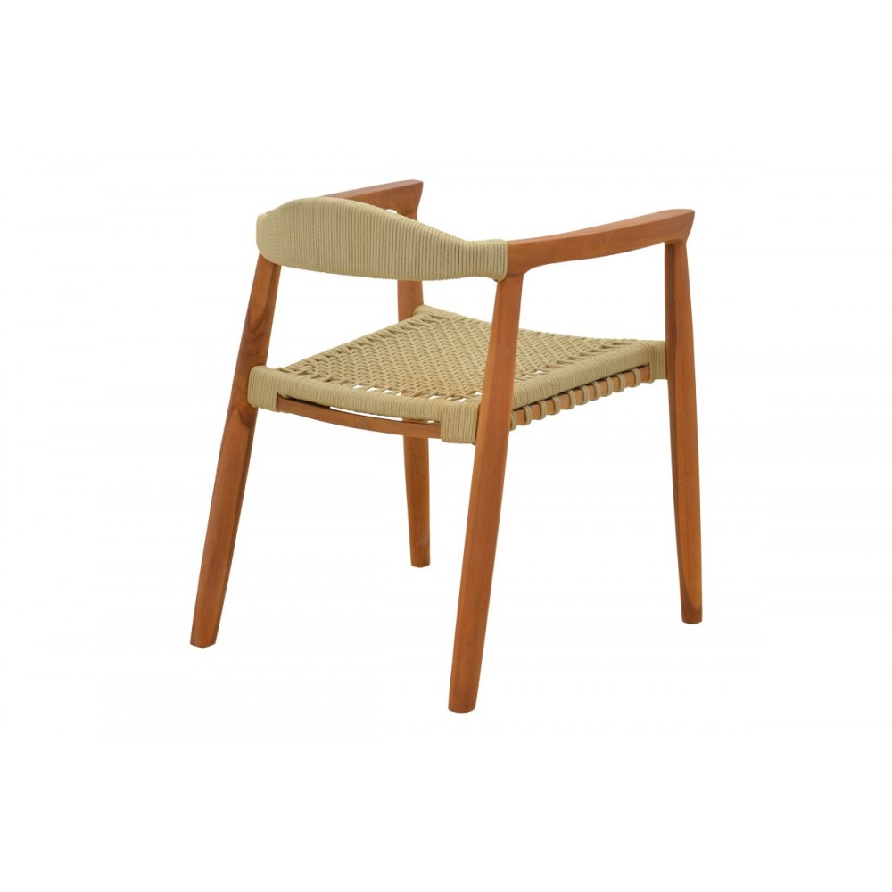 Πολυθρόνα "GANNY" από ξύλο/σχοινί σε χρώμα φυσικό 61x58x71