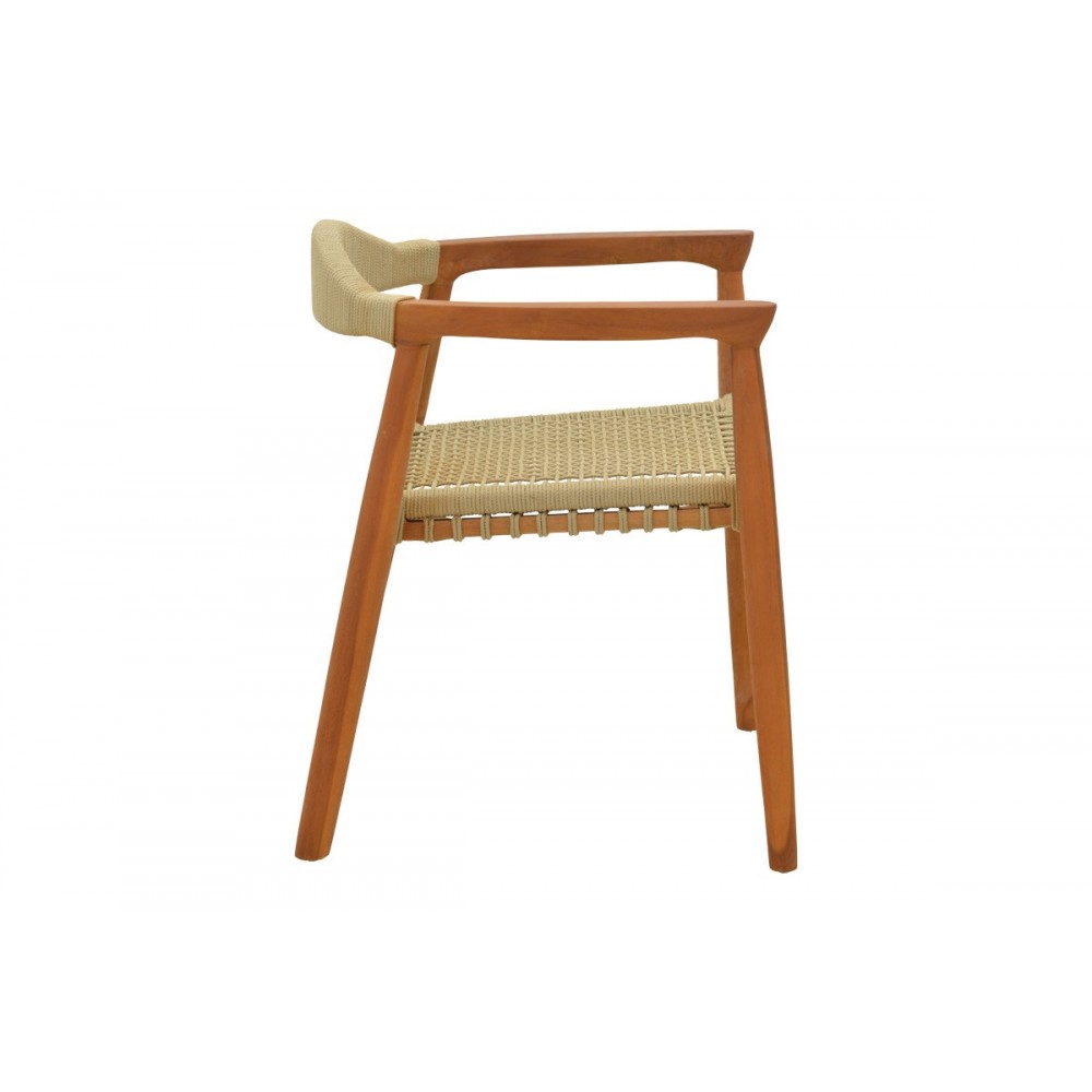 Πολυθρόνα "GANNY" από ξύλο/σχοινί σε χρώμα φυσικό 61x58x71