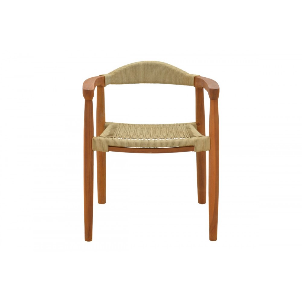 Πολυθρόνα "GANNY" από ξύλο/σχοινί σε χρώμα φυσικό 61x58x71