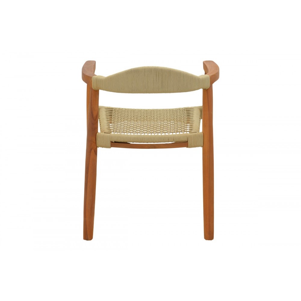 Πολυθρόνα "GANNY" από ξύλο/σχοινί σε χρώμα φυσικό 61x58x71