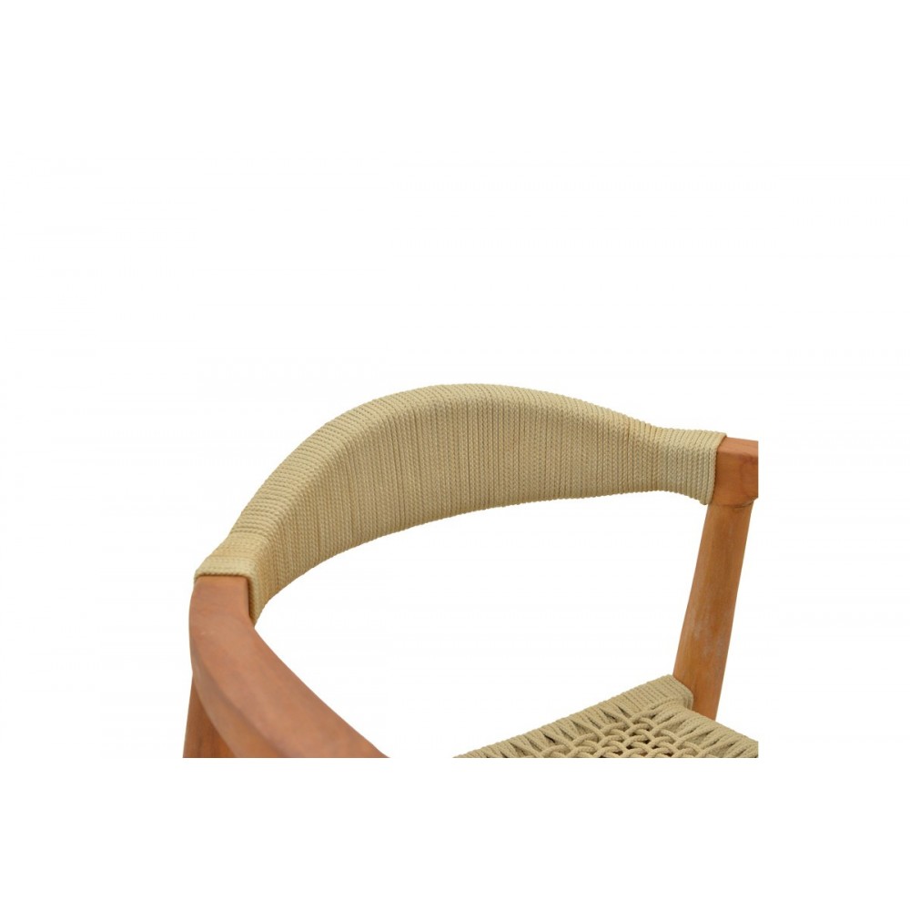 Πολυθρόνα "GANNY" από ξύλο/σχοινί σε χρώμα φυσικό 61x58x71