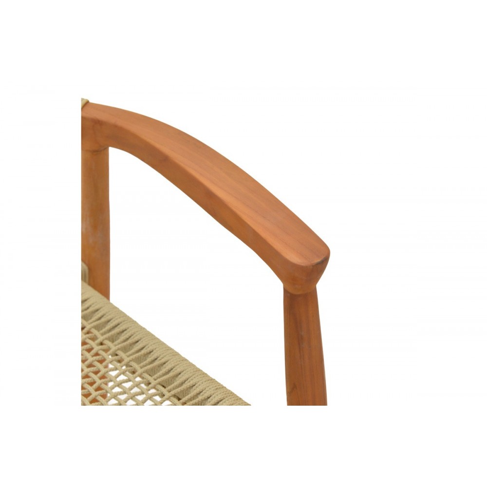 Πολυθρόνα "GANNY" από ξύλο/σχοινί σε χρώμα φυσικό 61x58x71