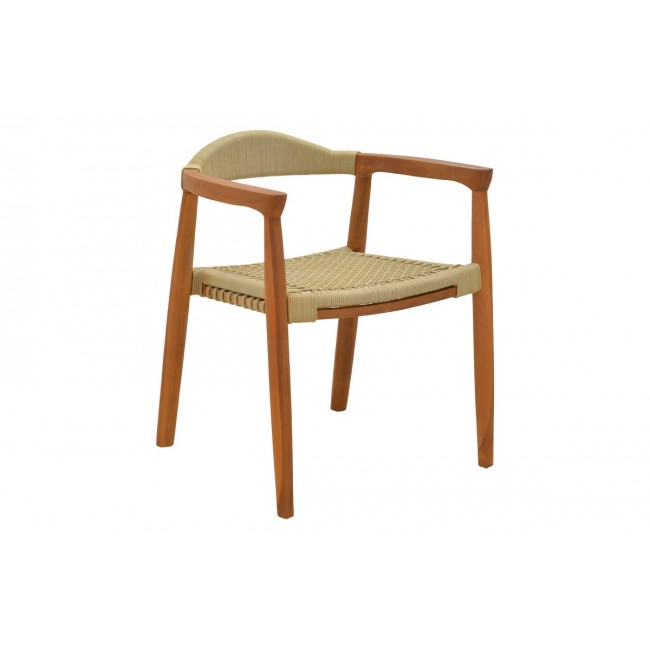 Πολυθρόνα "GANNY" από ξύλο/σχοινί σε χρώμα φυσικό 61x58x71