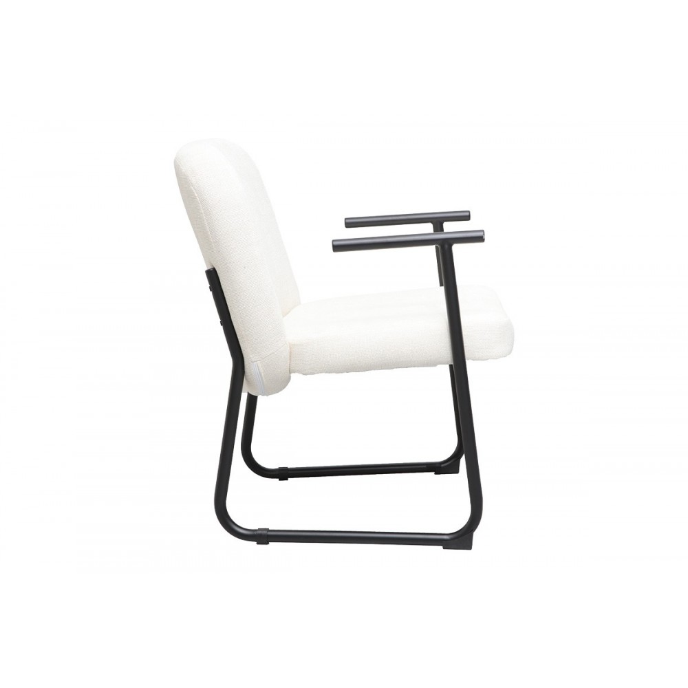 Καρέκλα επισκέπτη "VINDOR" από ύφασμα/μέταλλο σε χρώμα κρεμ/μαύρο 65x68.5x79.5