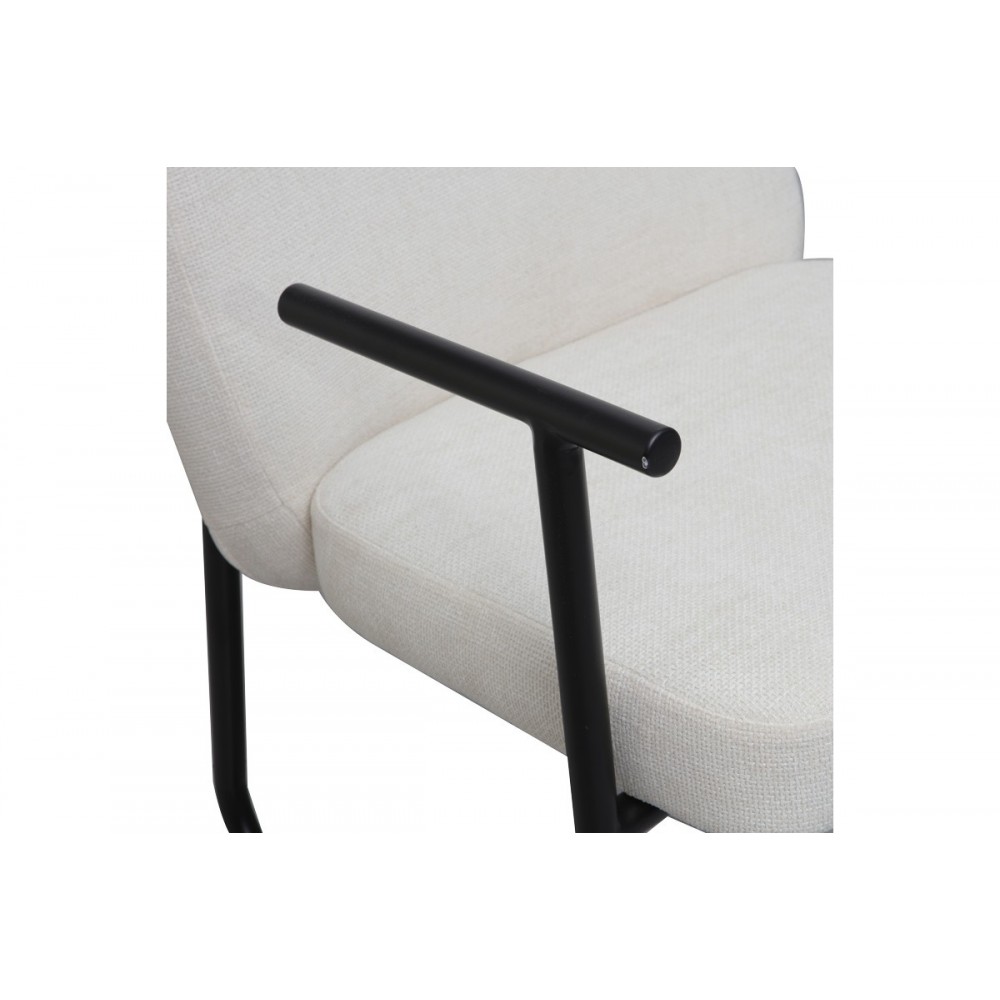 Καρέκλα επισκέπτη "VINDOR" από ύφασμα/μέταλλο σε χρώμα κρεμ/μαύρο 65x68.5x79.5