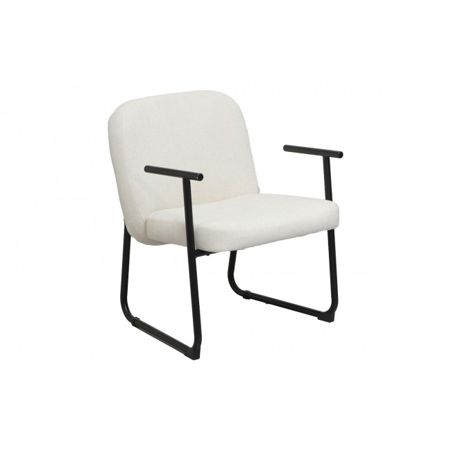 Καρέκλα επισκέπτη "VINDOR" από ύφασμα/μέταλλο σε χρώμα κρεμ/μαύρο 65x68.5x79.5