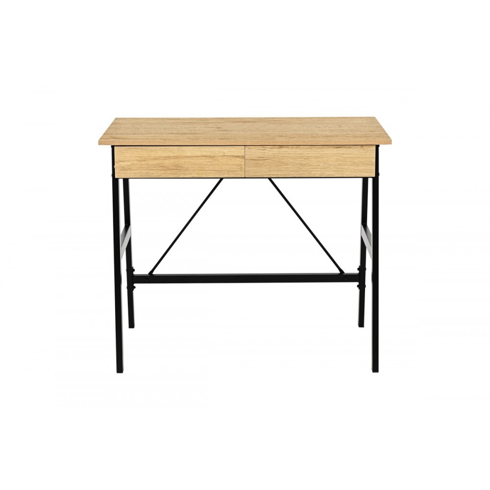 Γραφείο εργασίας "LIONE" από μέταλλο σε χρώμα oak/μαύρο 90x50x75