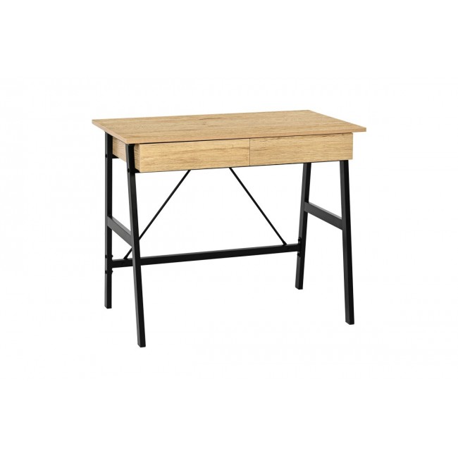 Γραφείο εργασίας "LIONE" από μέταλλο σε χρώμα oak/μαύρο 90x50x75