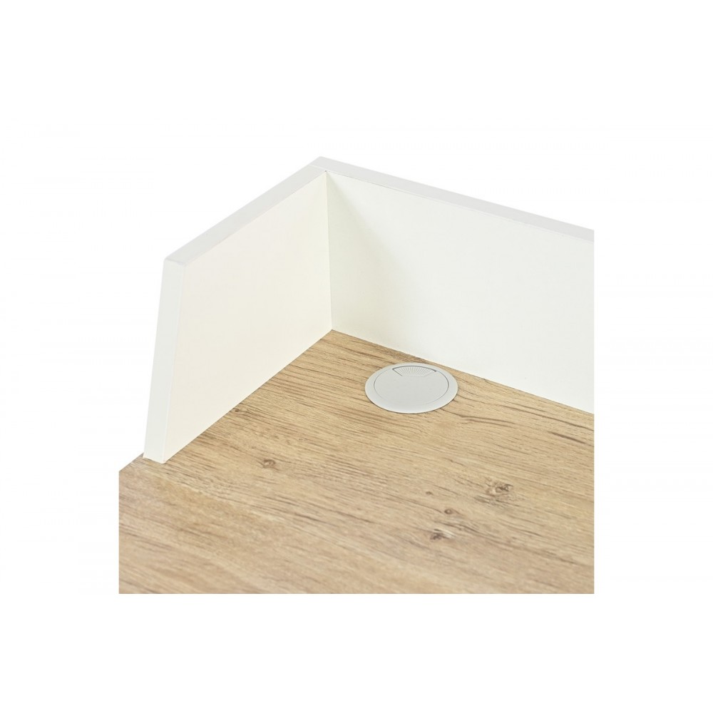 Γραφείο εργασίας "ZERVAN" από μέταλλο σε oak/λευκό χρώμα 80x50x84