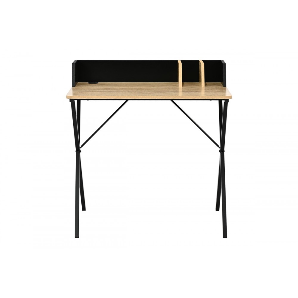 Γραφείο εργασίας "ZERVAN" από μέταλλο σε oak/μαύρο χρώμα 80x50x84