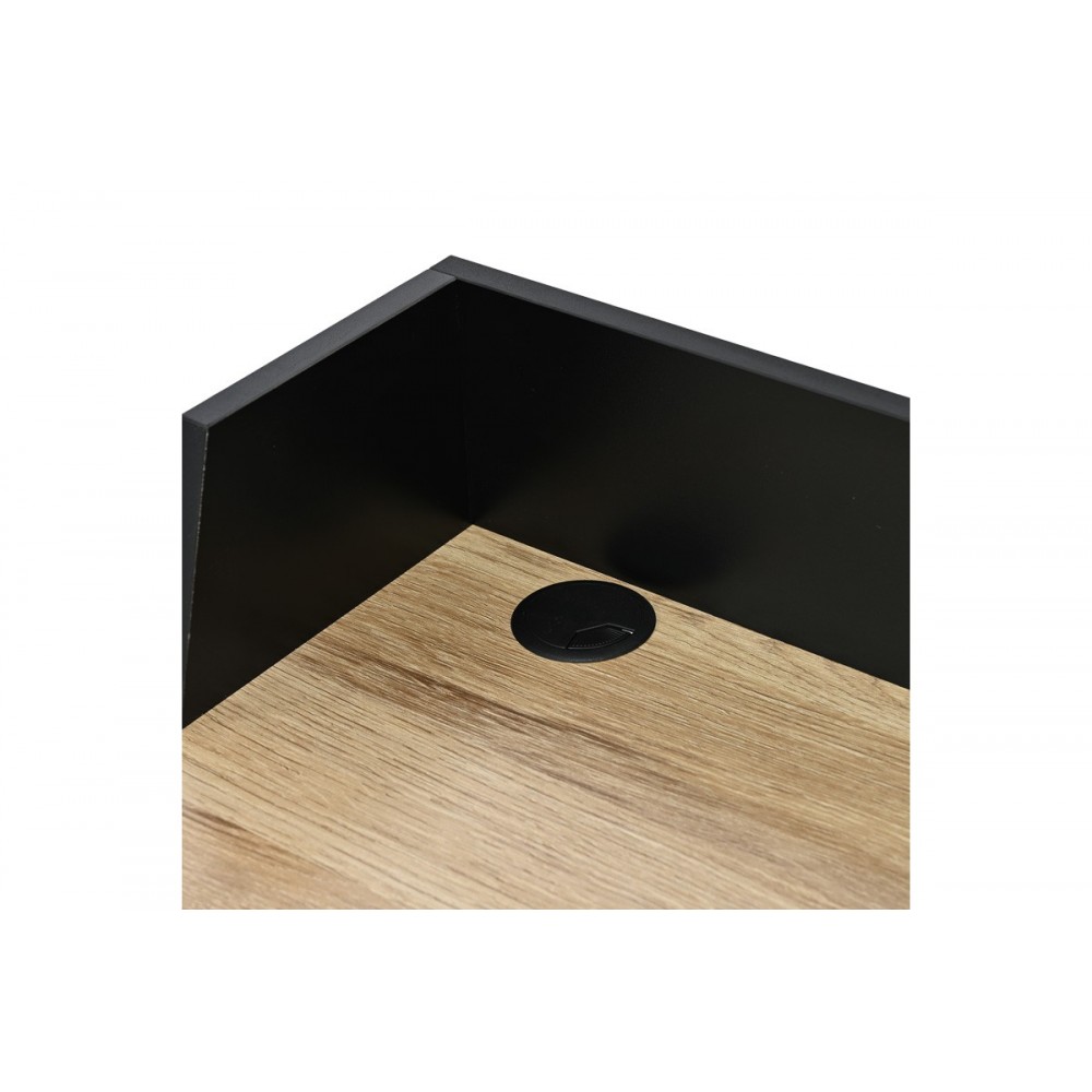 Γραφείο εργασίας "ZERVAN" από μέταλλο σε oak/μαύρο χρώμα 80x50x84