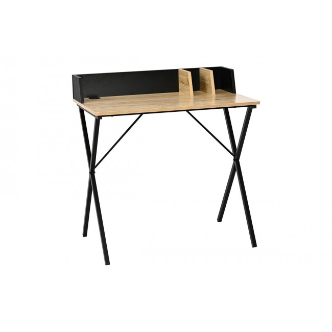 Γραφείο εργασίας "ZERVAN" από μέταλλο σε oak/μαύρο χρώμα 80x50x84