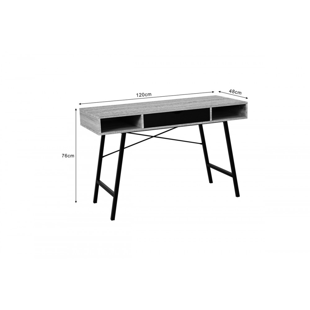 Γραφείο εργασίας "YAMIN" σε χρώμα oak/μαύρο 120x48x76