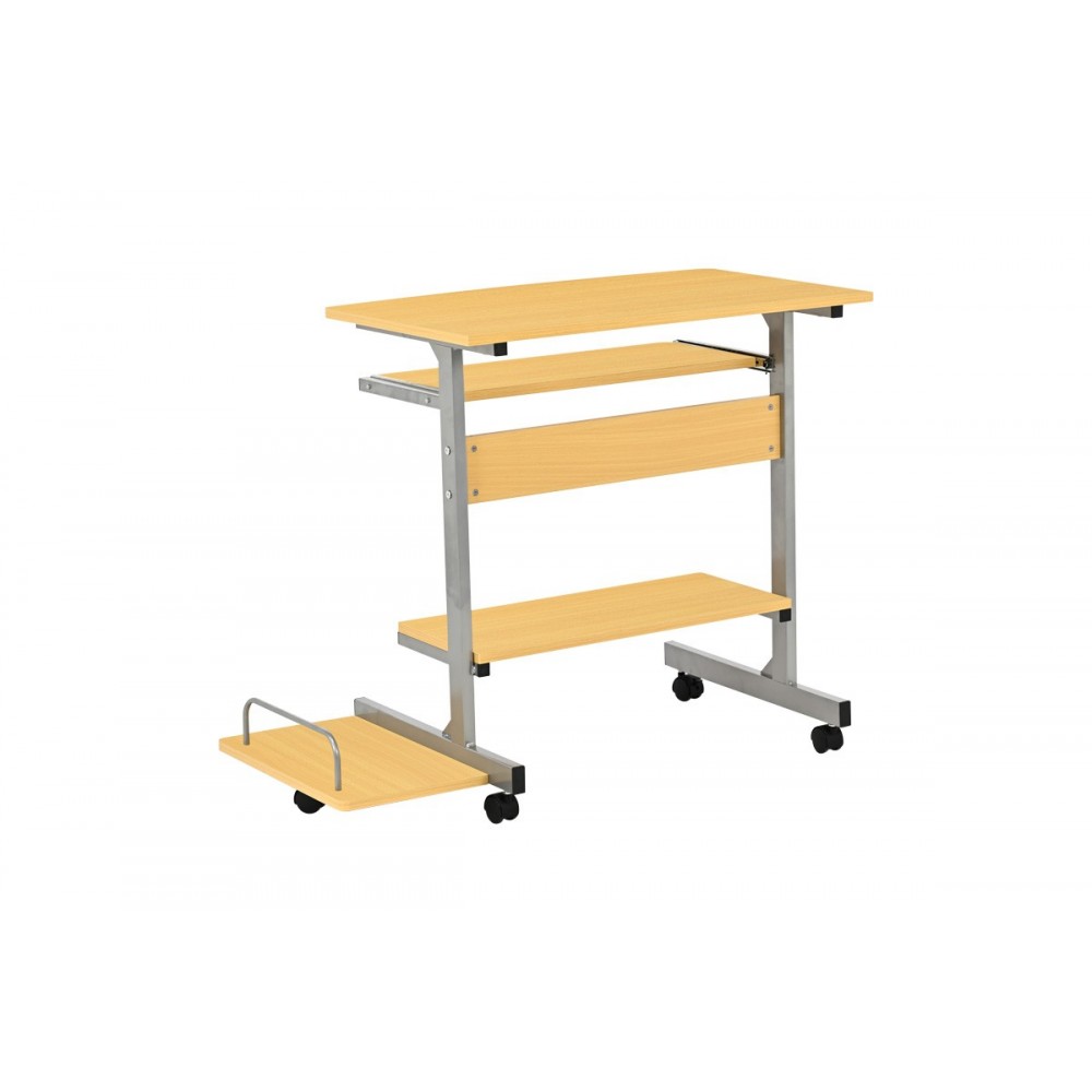 Γραφείο υπολογιστή "VERONCE" από μέταλλο σε χρώμα φυσικό/ασημί 89x47x71