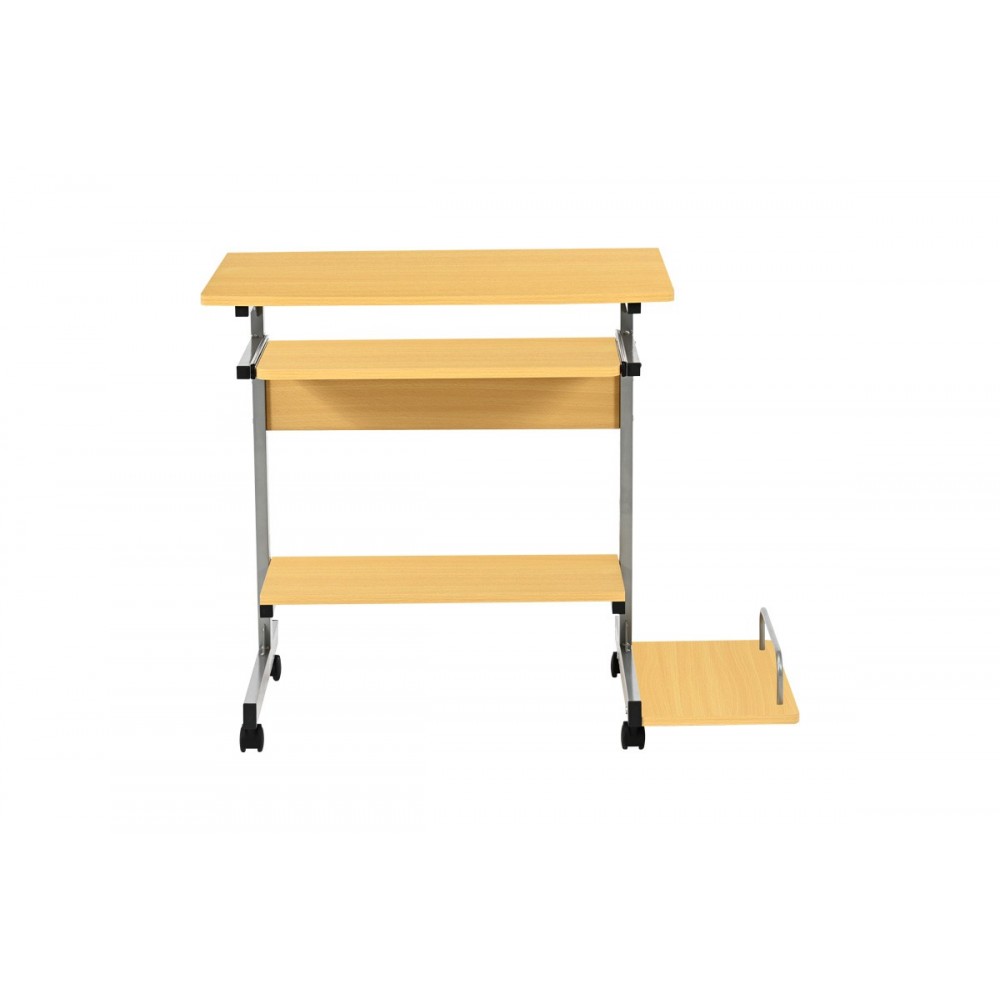 Γραφείο υπολογιστή "VERONCE" από μέταλλο σε χρώμα φυσικό/ασημί 89x47x71