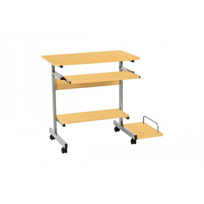 Γραφείο υπολογιστή "VERONCE" από μέταλλο σε χρώμα φυσικό/ασημί 89x47x71