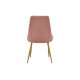 Καρέκλα "AZORI" από βελούδο/μέταλλο σε χρώμα σάπιο μήλο/φυσικό 49x55x85
