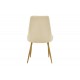 Καρέκλα "AZORI" από βελούδο/μέταλλο σε χρώμα μπεζ/φυσικό 49x55x85