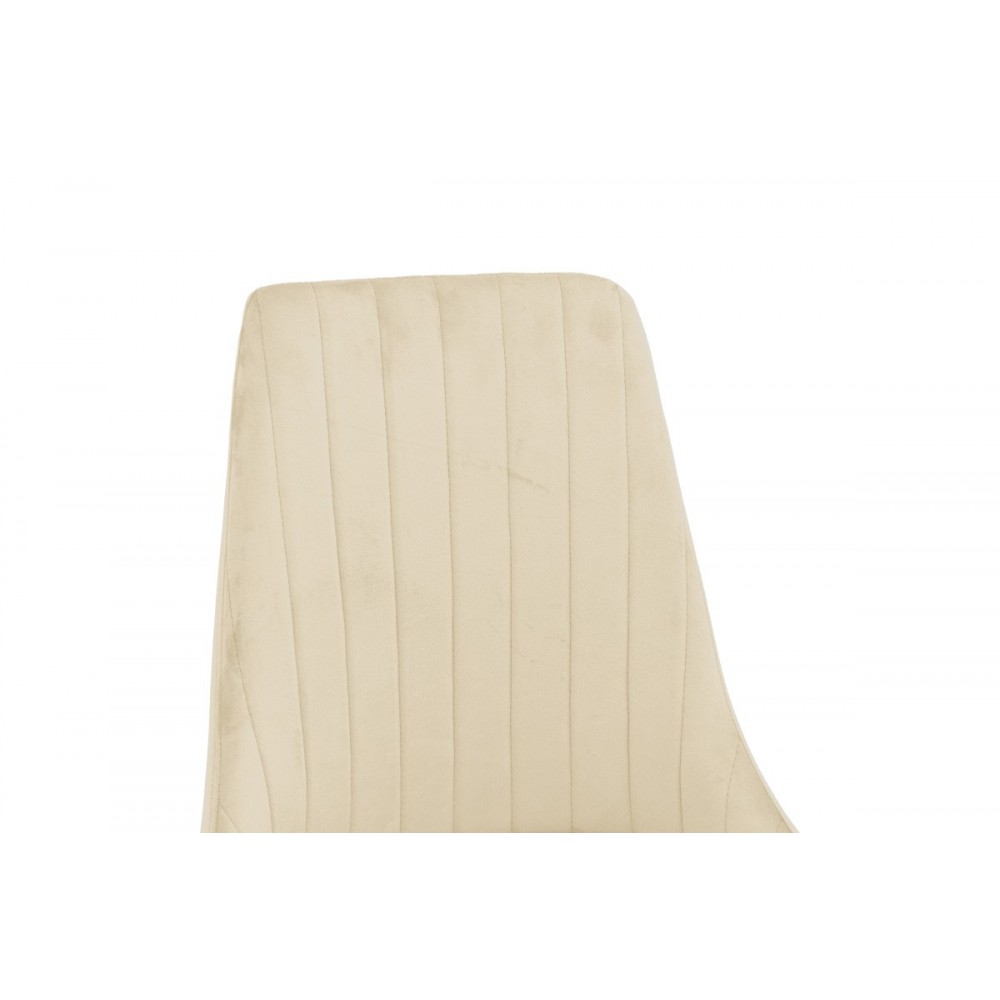 Καρέκλα "AZORI" από βελούδο/μέταλλο σε χρώμα μπεζ/φυσικό 49x55x85