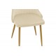 Καρέκλα "AZORI" από βελούδο/μέταλλο σε χρώμα μπεζ/φυσικό 49x55x85