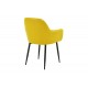 Πολυθρόνα "NOOR" από βελούδο/μέταλλο σε χρώμα κίτρινο/μαύρο 58x58x86