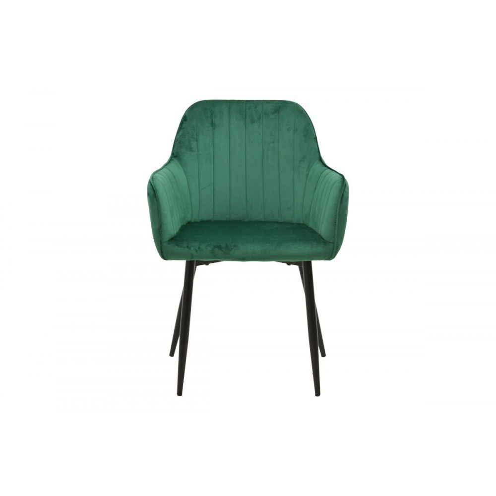 Πολυθρόνα "NOOR" από βελούδο/μέταλλο σε χρώμα κυπαρισσί/μαύρο 58x58x86