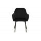 Πολυθρόνα "NOOR" από βελούδο/μέταλλο σε χρώμα μαύρο 58x58x86