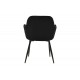 Πολυθρόνα "NOOR" από βελούδο/μέταλλο σε χρώμα μαύρο 58x58x86