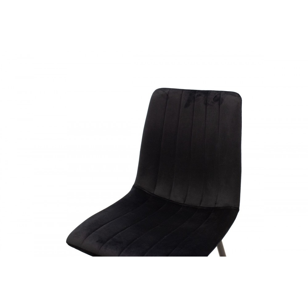 Καρέκλα "NOOR" από βελούδο/μέταλλο σε χρώμα μαύρο 44x53x86