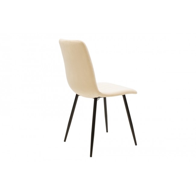 Καρέκλα "NOOR" από βελούδο/μέταλλο σε χρώμα μπεζ/μαύρο 44x53x86