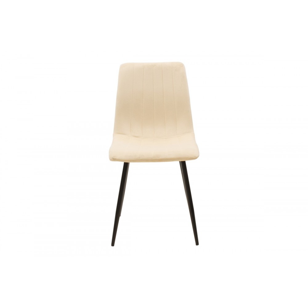 Καρέκλα "NOOR" από βελούδο/μέταλλο σε χρώμα μπεζ/μαύρο 44x53x86