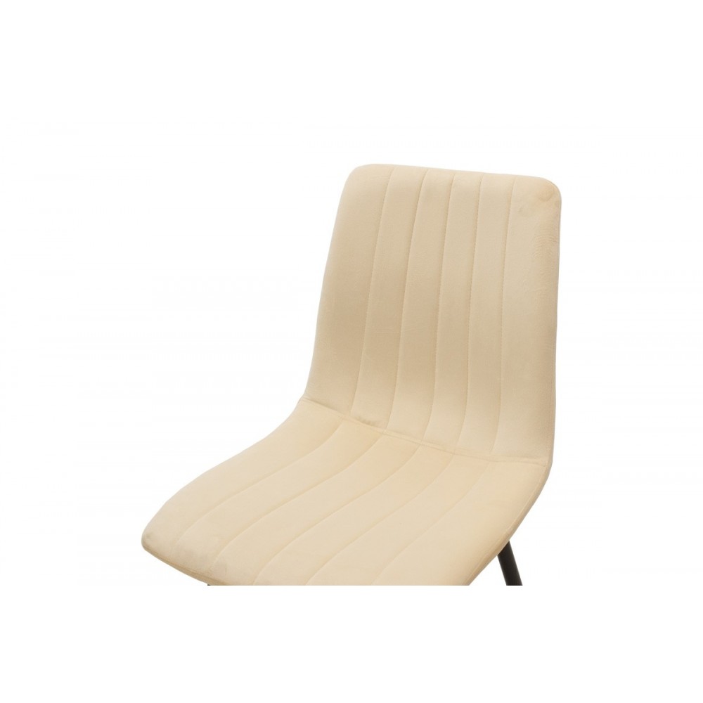 Καρέκλα "NOOR" από βελούδο/μέταλλο σε χρώμα μπεζ/μαύρο 44x53x86