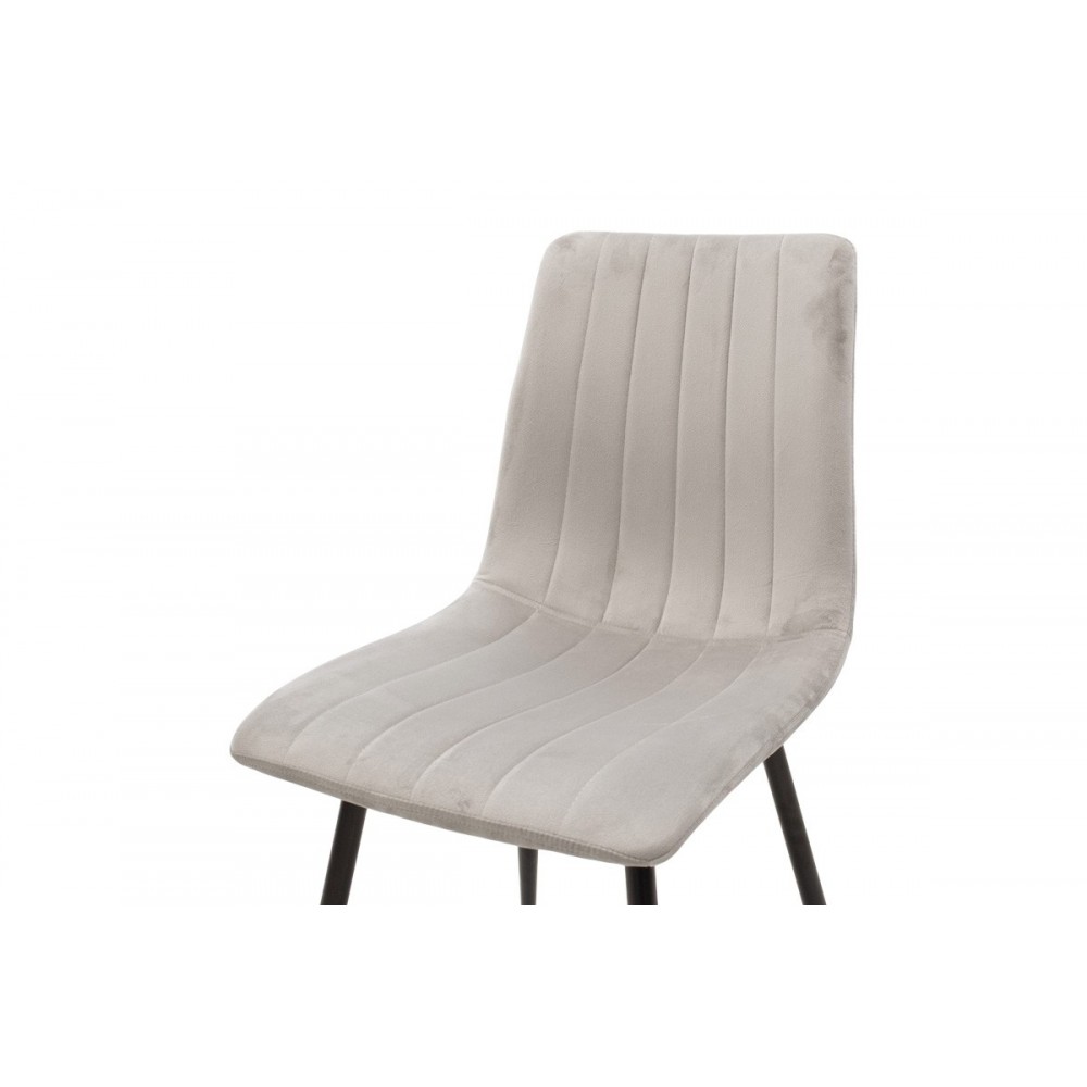 Καρέκλα "NOOR" από βελούδο/μέταλλο σε χρώμα γκρι/μαύρο 44x53x86