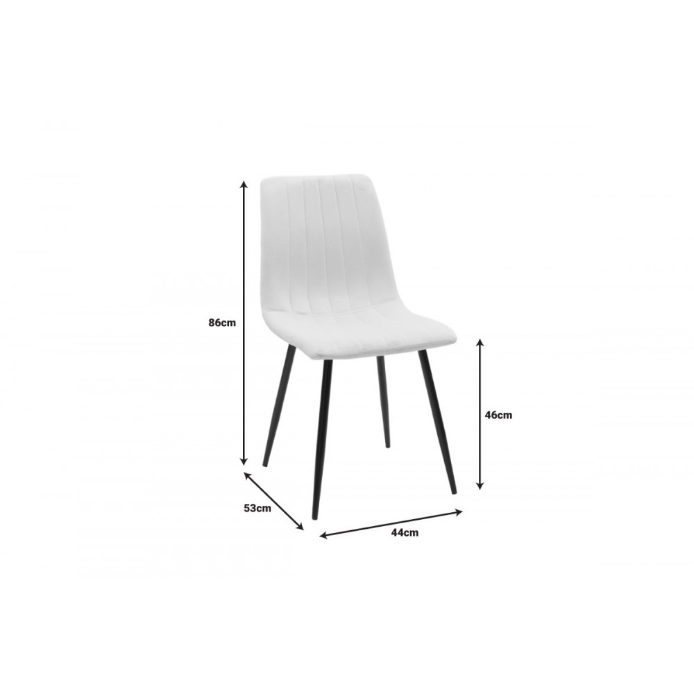 Καρέκλα "NOOR" από βελούδο/μέταλλο σε χρώμα γκρι/μαύρο 44x53x86