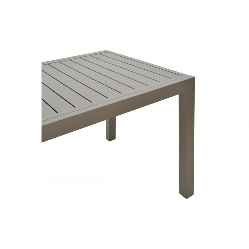 Τραπέζι επεκτεινόμενο "LAFLA" από αλουμίνιο σε χρώμα σαμπανιζέ 160-240x100x75