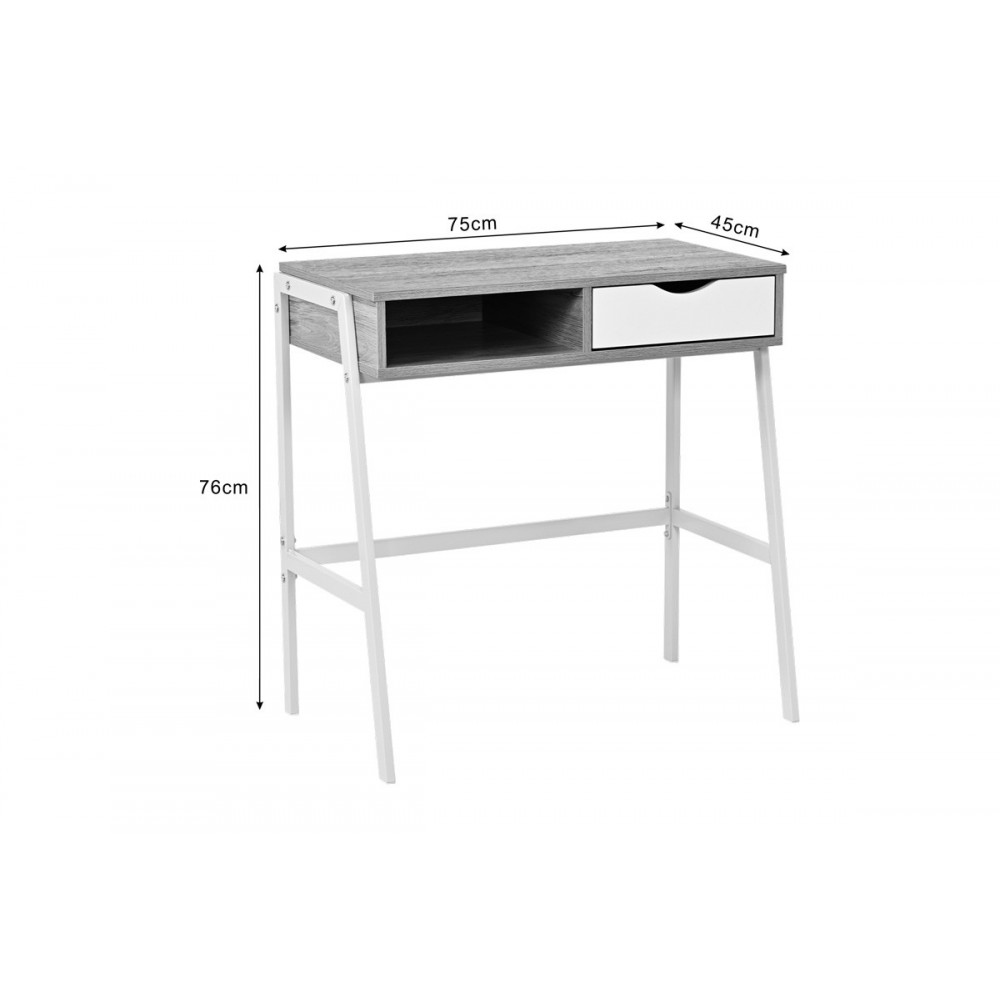 Γραφείο εργασίας "REZIO" σε χρώμα oak/λευκό 75x45x76