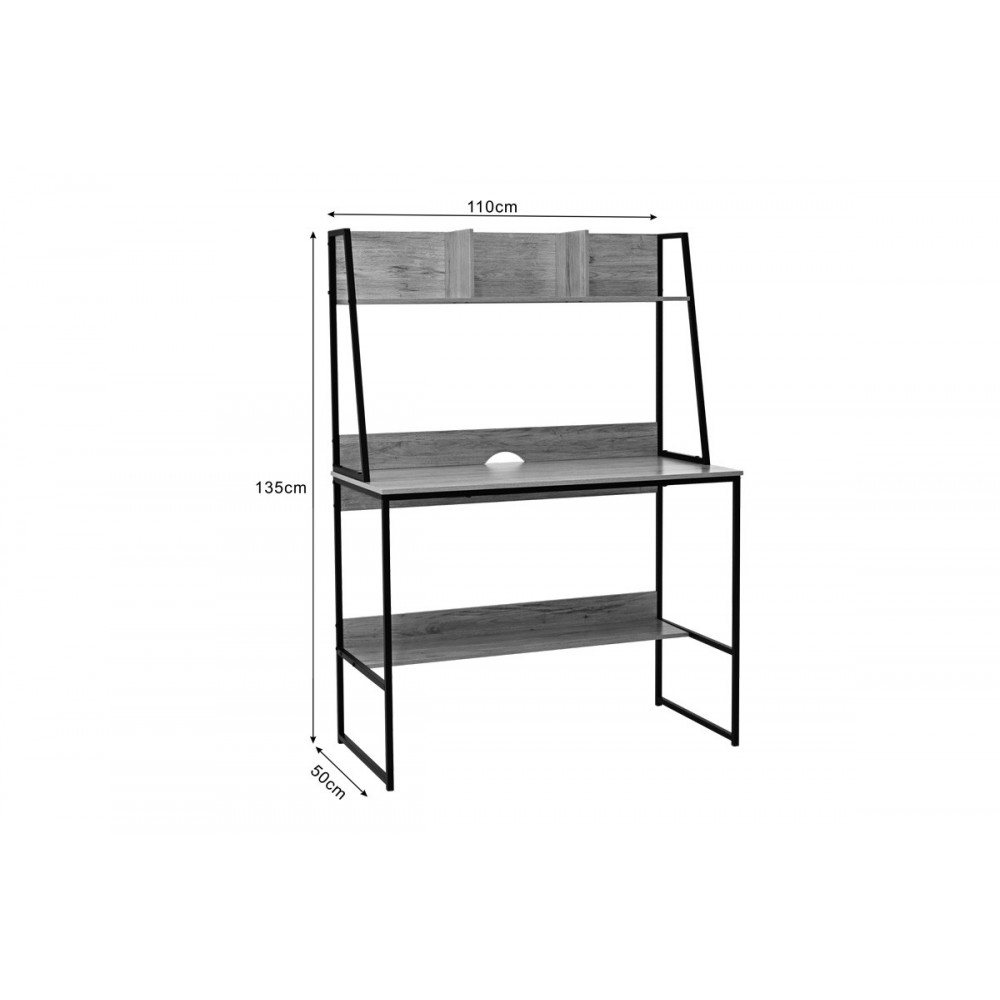 Γραφείο εργασίας "HERBEY" σε χρώμα oak/μαύρο 100x48x139