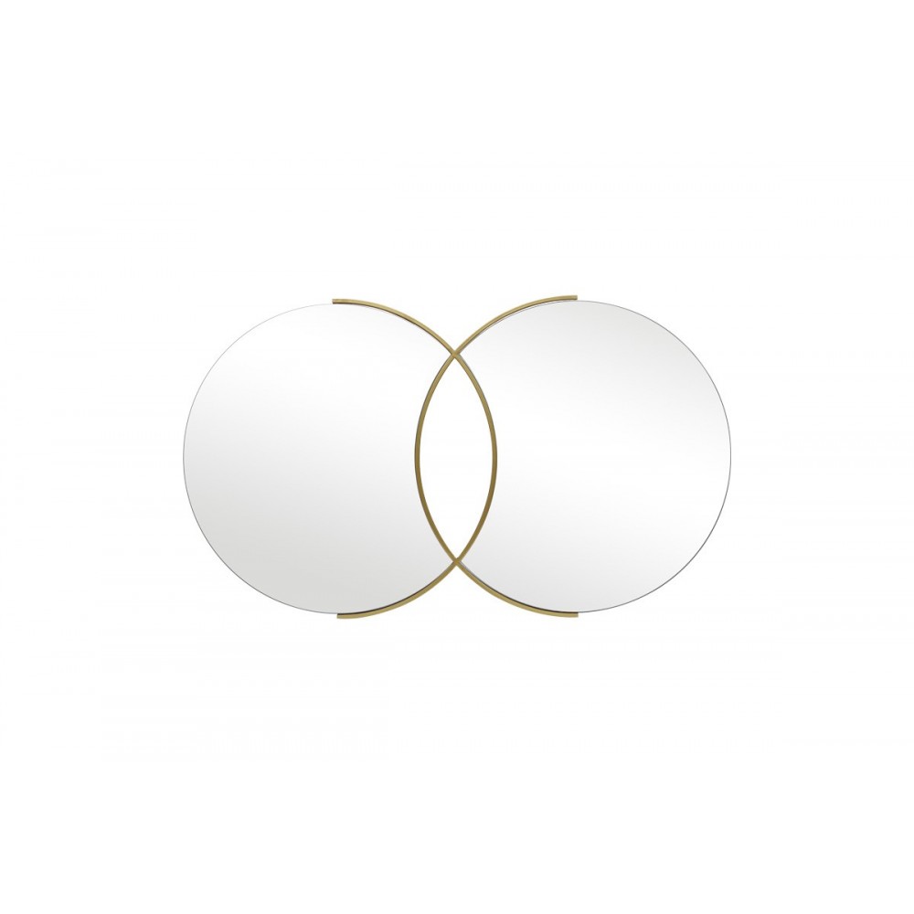 Καθρέπτης διπλός "MIRYATA" από μέταλλο σε χρώμα χρυσό 105x3x60