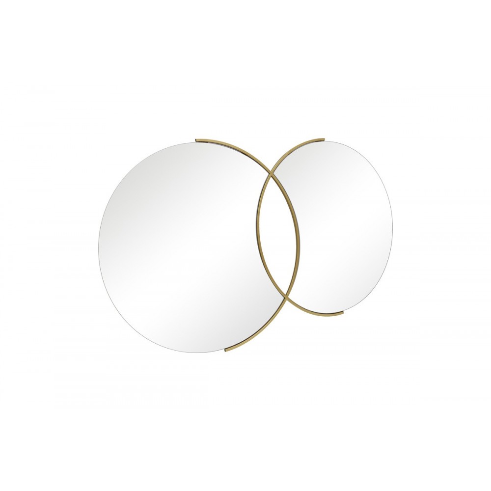 Καθρέπτης διπλός "MIRYATA" από μέταλλο σε χρώμα χρυσό 105x3x60