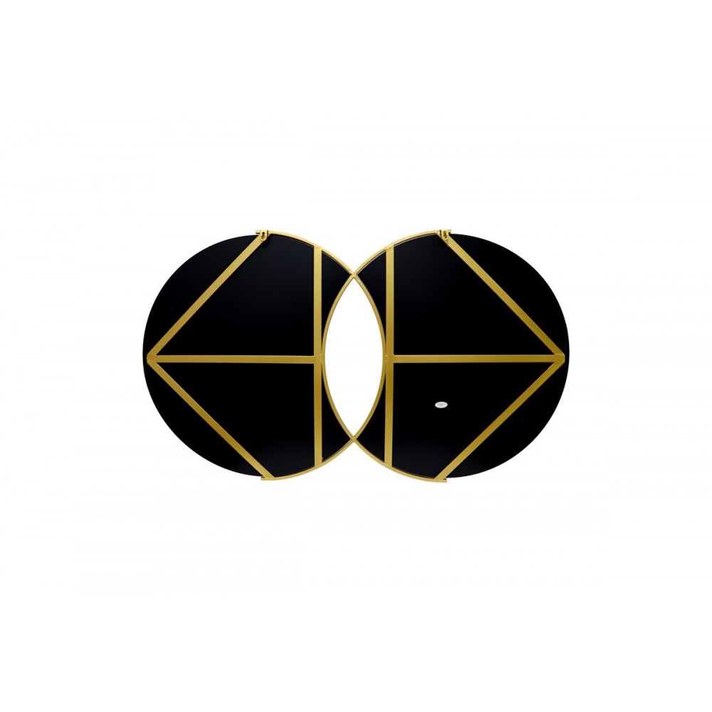 Καθρέπτης διπλός "MIRYATA" από μέταλλο σε χρώμα χρυσό 105x3x60