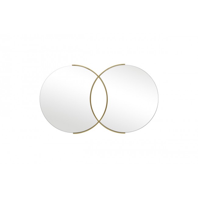 Καθρέπτης διπλός "MIRYATA" από μέταλλο σε χρώμα χρυσό 105x3x60