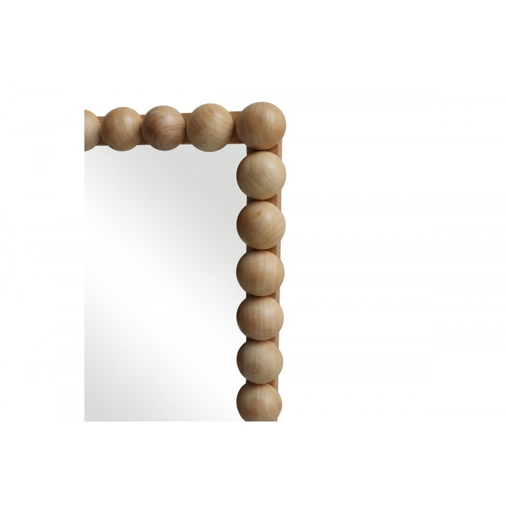 Καθρέπτης "LEDALO" από ξύλο σε χρώμα φυσικό 45x4.5x130