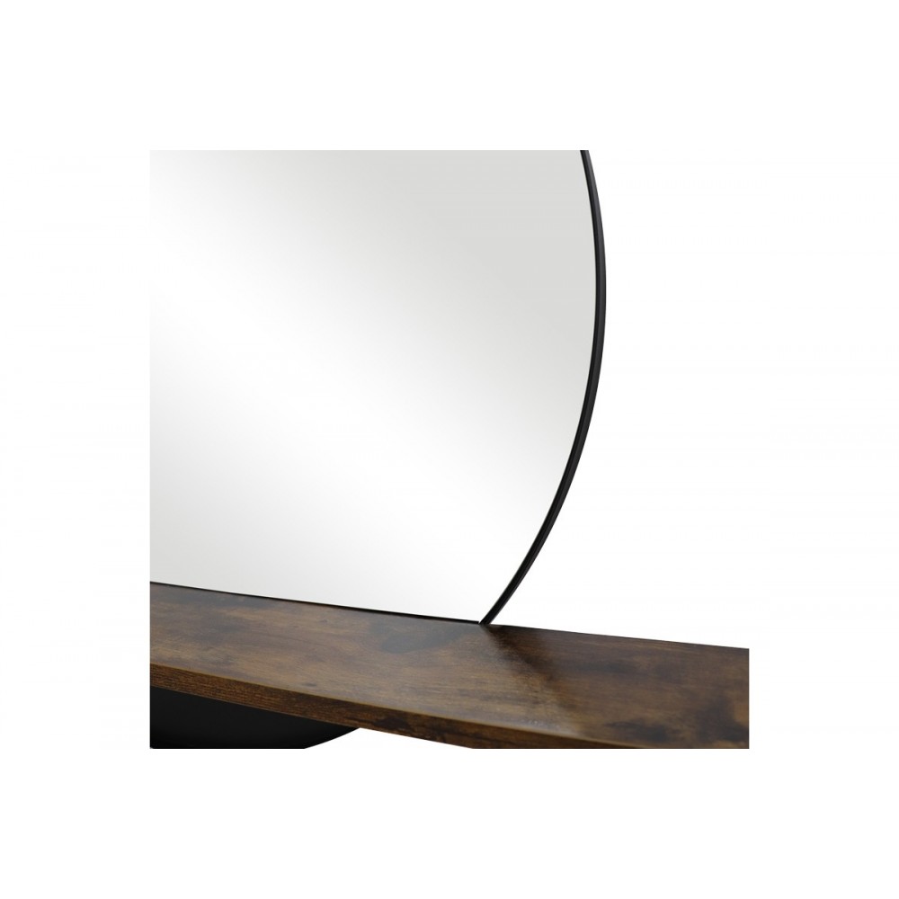 Καθρέπτης με ράφι "SALMIN" από μέταλλο σε χρώμα μαύρο 80x10x60