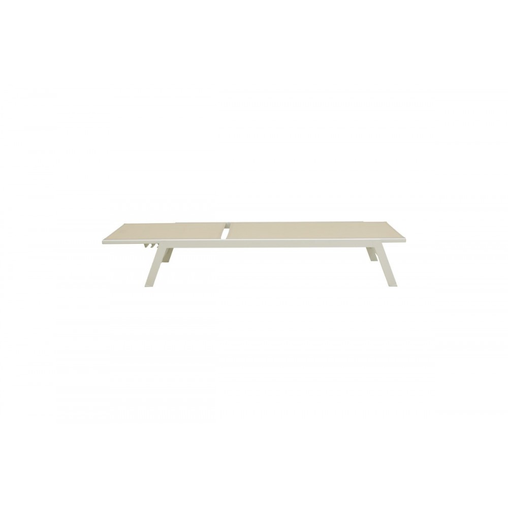 Ξαπλώστρα "BOKA" από αλουμίνιο/textilene σε χρώμα λευκό/μπεζ 60x192x31