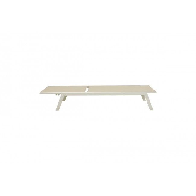 Ξαπλώστρα "BOKA" από αλουμίνιο/textilene σε χρώμα λευκό/μπεζ 60x192x31